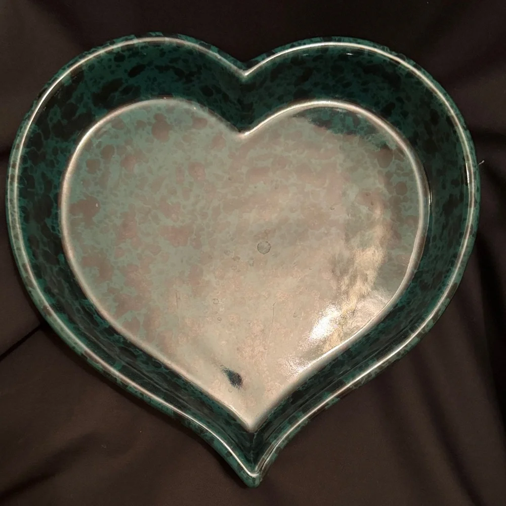 Heart-Shaped Ceramic Baking Dish - Green